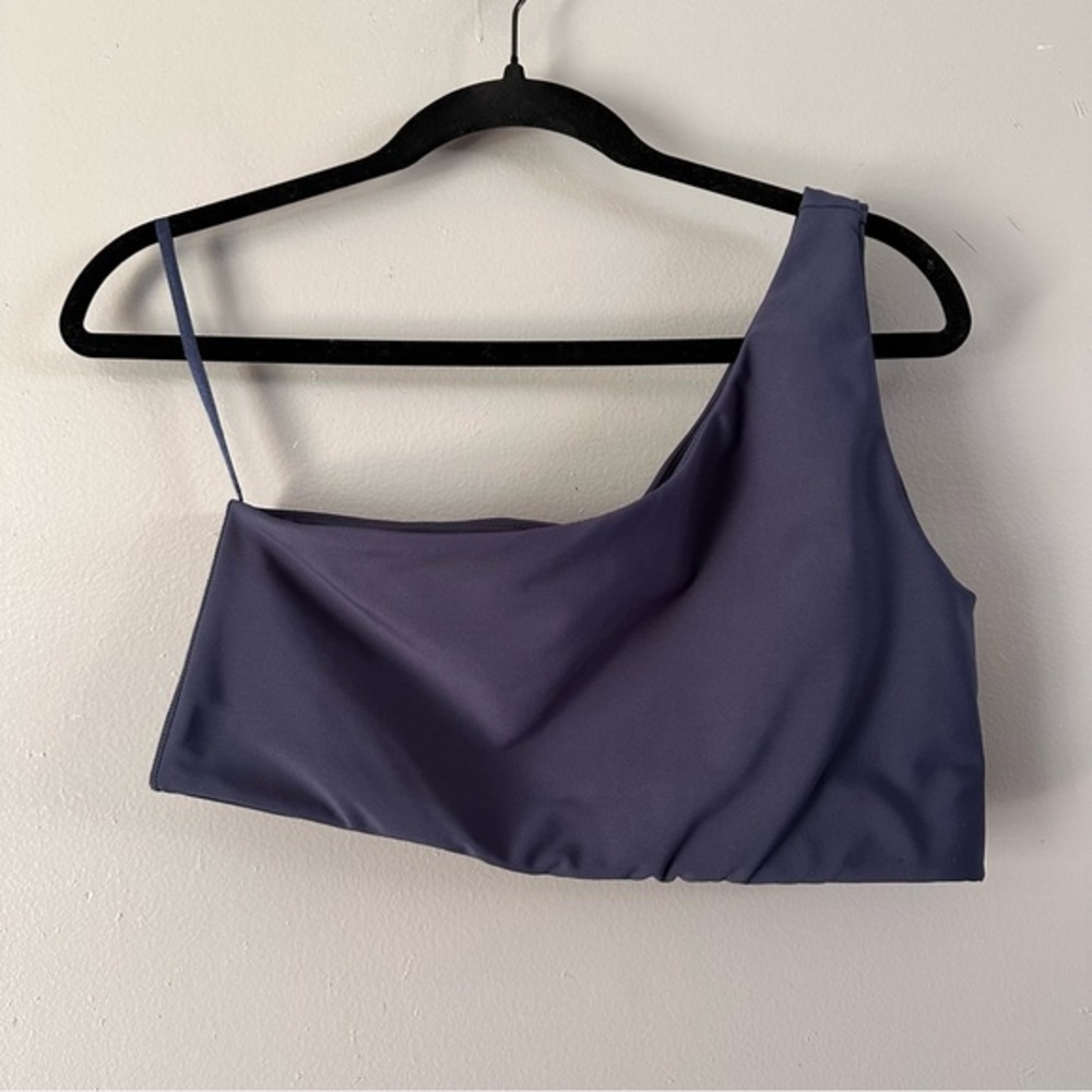 Aqua Asymetrical One Shoulder Sports Bra |‎ Blue
